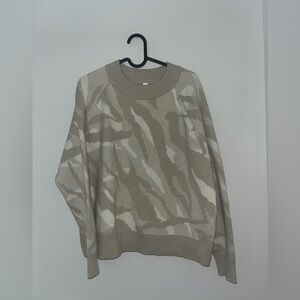 Athleta beige and white camo Pullover